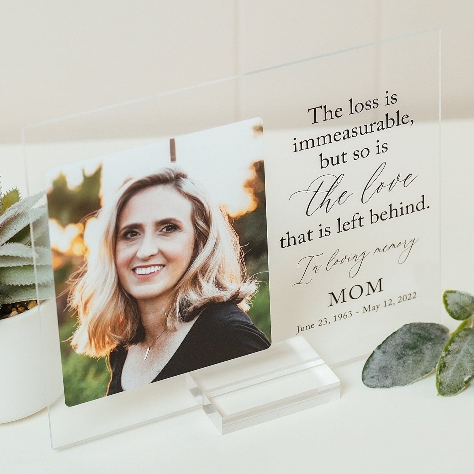 Sympathy Gift With Photo Memorial Plaque, In Loving Memory Present, Grief, Remembrance, Bereavement, Condolences Sign Passed Loved Ones