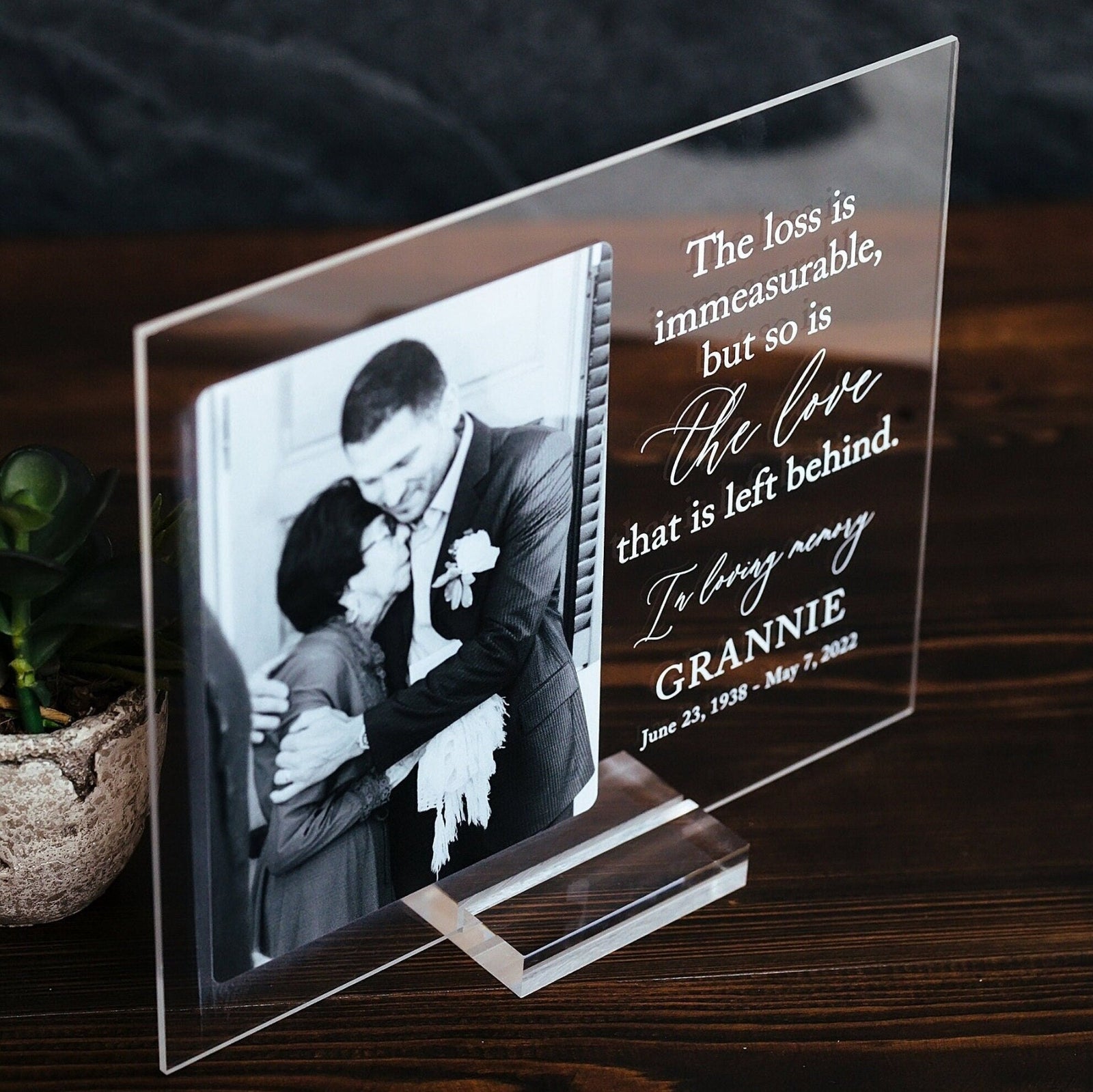 Sympathy Gift With Photo Memorial Plaque, In Loving Memory Present, Grief, Remembrance, Bereavement, Condolences Sign Passed Loved Ones