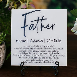 Custom Father Definition Tile Plaque