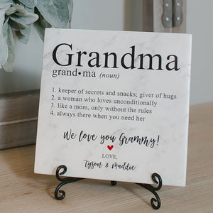 Grandma Definition Quote Art Sign Plaque With Stand