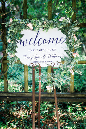 Clear or Black Glass Look Acrylic Wedding Welcome Sign, 18x24 Personalized Perspex Modern Wedding Welcome Decoration Display, AD-001