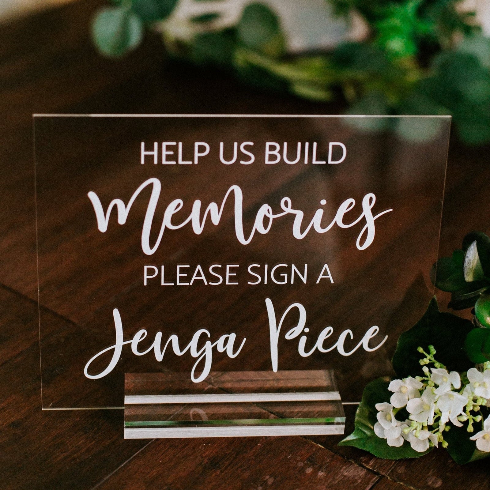 Help Us Build Memories Please Sign a Jenga Piece F25-AS2