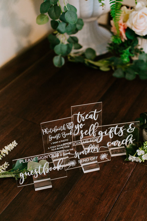Set of 4x6 OR 5x7 Acrylic Wedding Signs, Gifts and Cards, In Loving Me ...