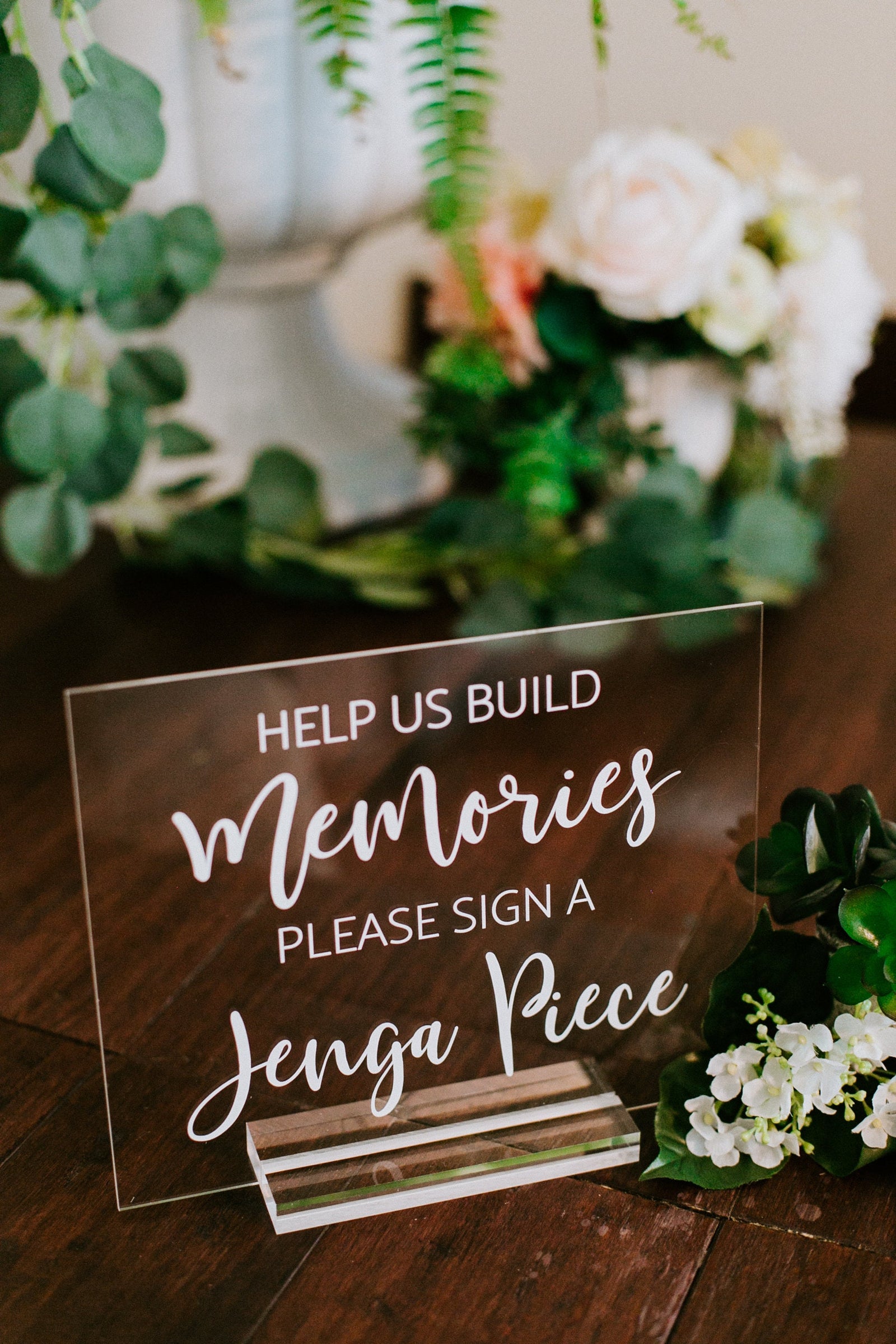 Help Us Build Memories Please Sign a Jenga Piece F25-AS2