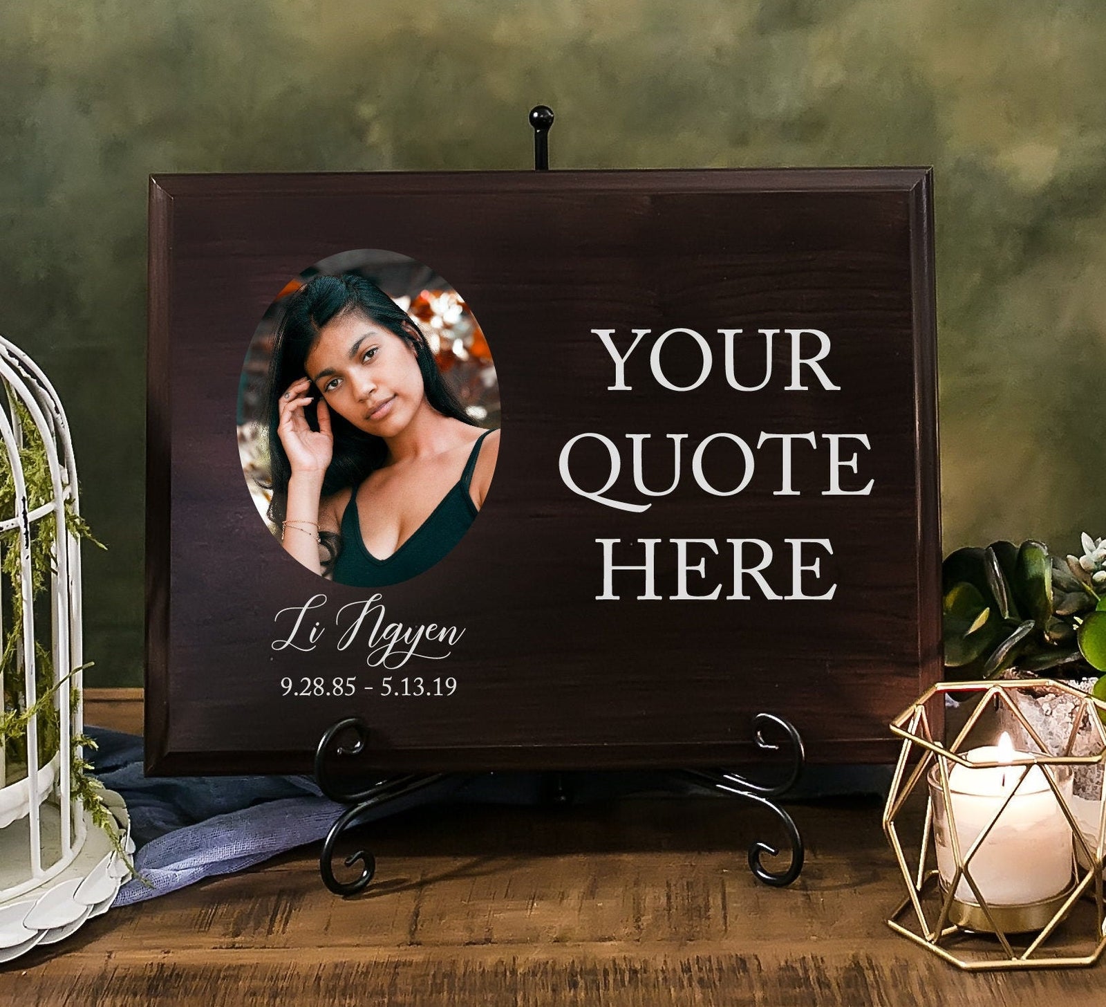 Sympathy Gift With Photo Memorial Plaque, In Loving Memory Present, Grief, Remembrance Bereavement Condolences Sign Passed Loved Ones PL-LB1