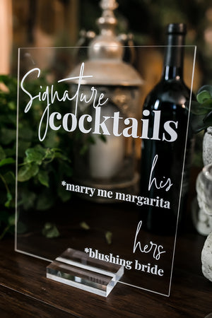 Signature Cocktails Personalized Bar Sign S3-DS5