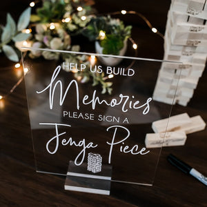 Help Us Build Memories Please Sign a Jenga Piece S3-AS30