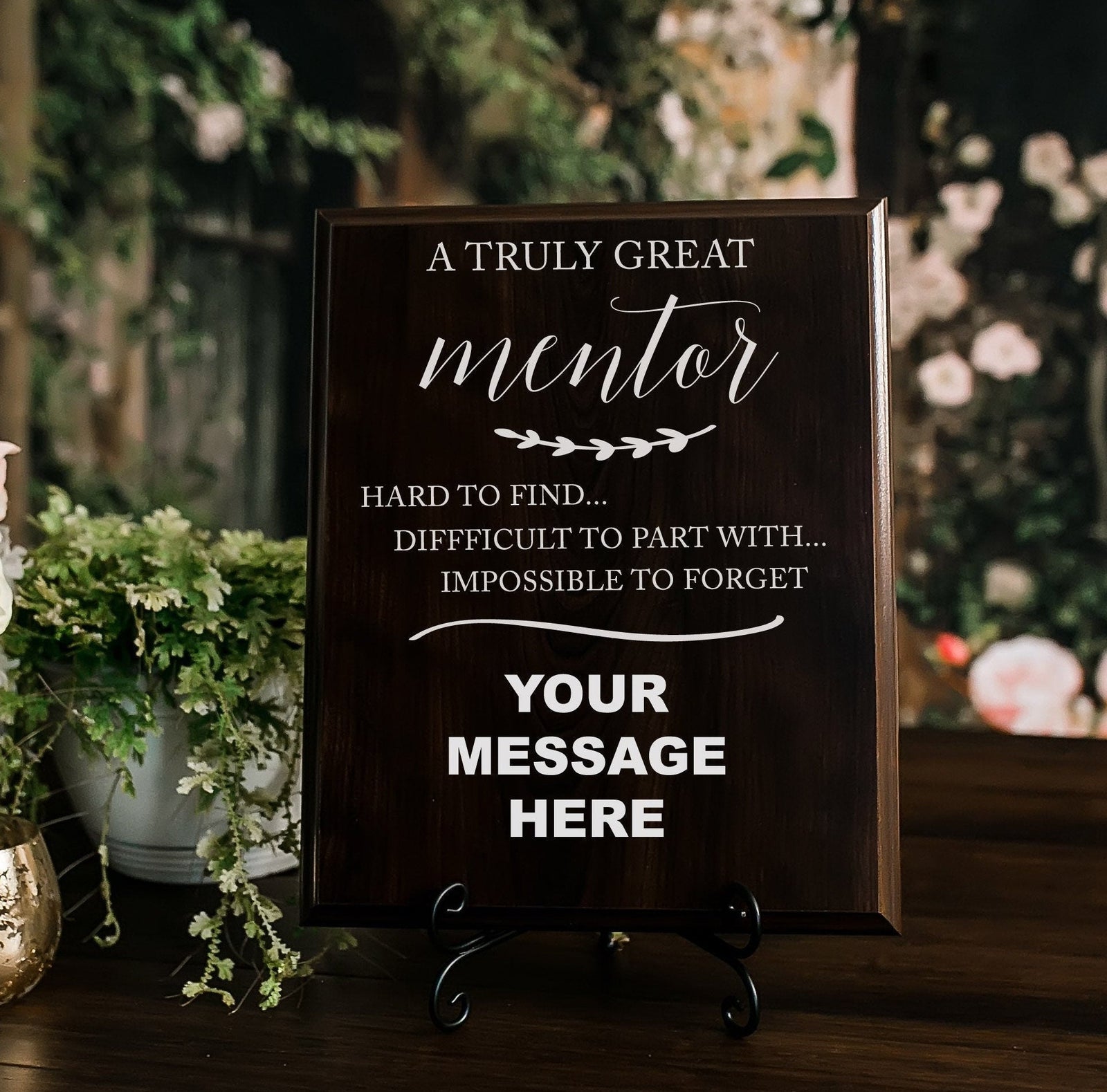 Personalized Mentor Plaque With Stand, Thank You Mentor Sign, Custom Boss Appreciation For Retirement Teacher Counselor Coach Adviser AD-MN1