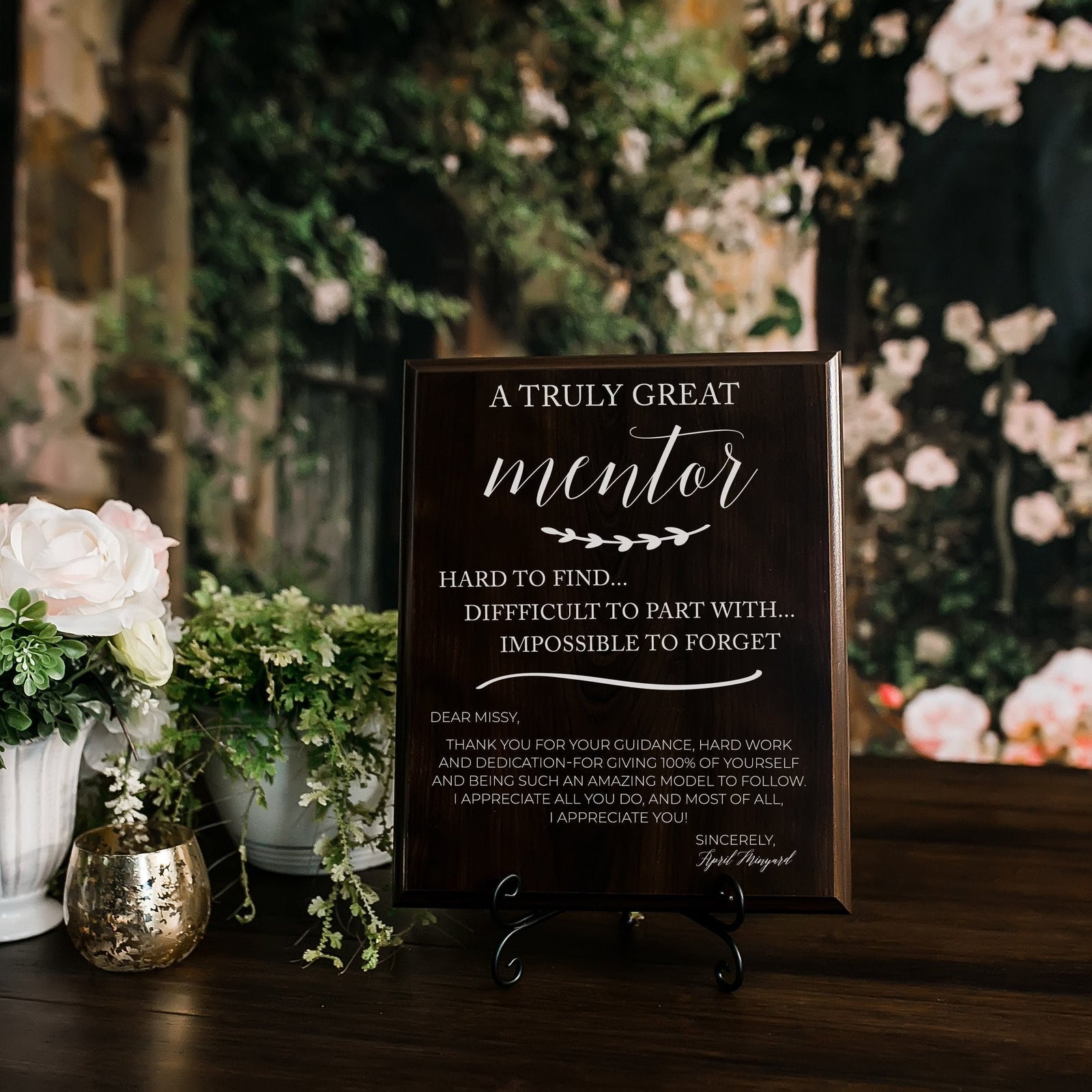 Personalized Mentor Plaque With Stand, Thank You Mentor Sign, Custom Boss Appreciation For Retirement Teacher Counselor Coach Adviser AD-MN1