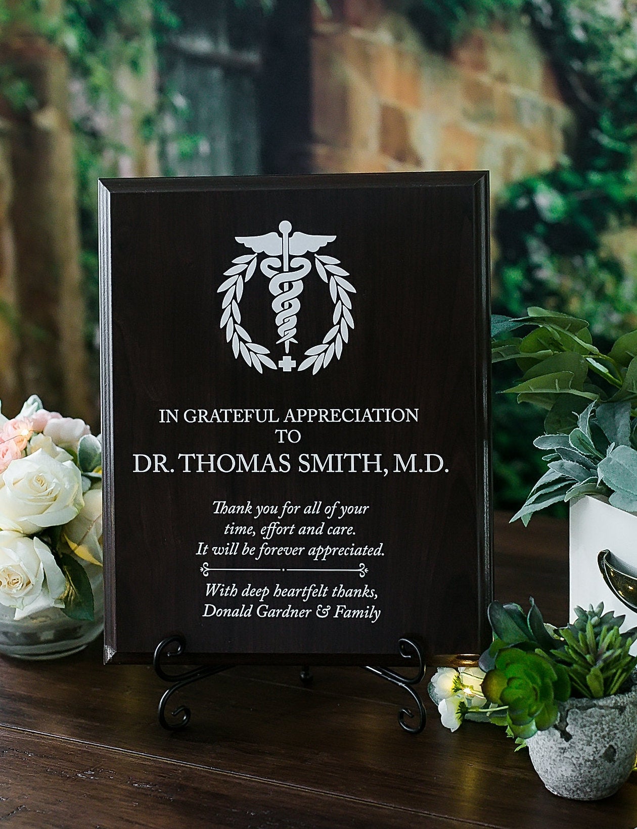 Doctor Thank You Appreciation Plaque With Stand, M.D. Recognition Gift, Physician Medical Obgyn, Doctors Day Grateful Appreciation