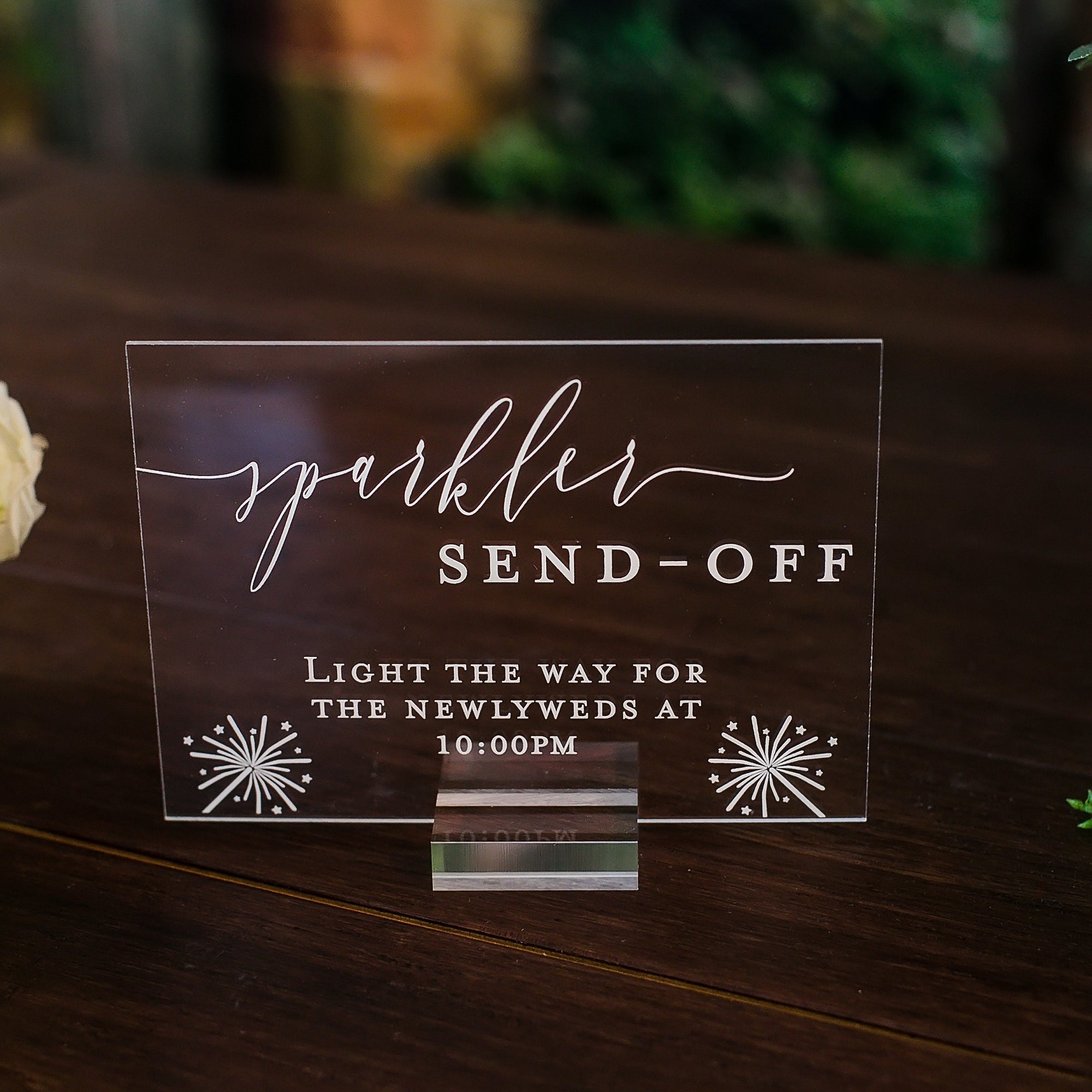 Sparkler Sendoff Light The Way For The Newlyweds Or Mr and Mrs Wedding Exit Clear Glass Look Acrylic Wedding Sign, Send Off, MEL-SS9
