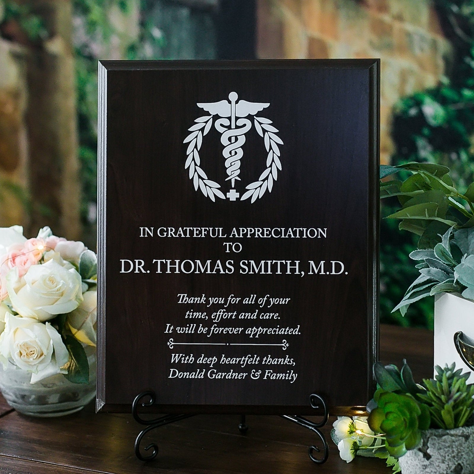 Doctor Thank You Appreciation Plaque With Stand, M.D. Recognition Gift, Physician Medical Obgyn, Doctors Day Grateful Appreciation