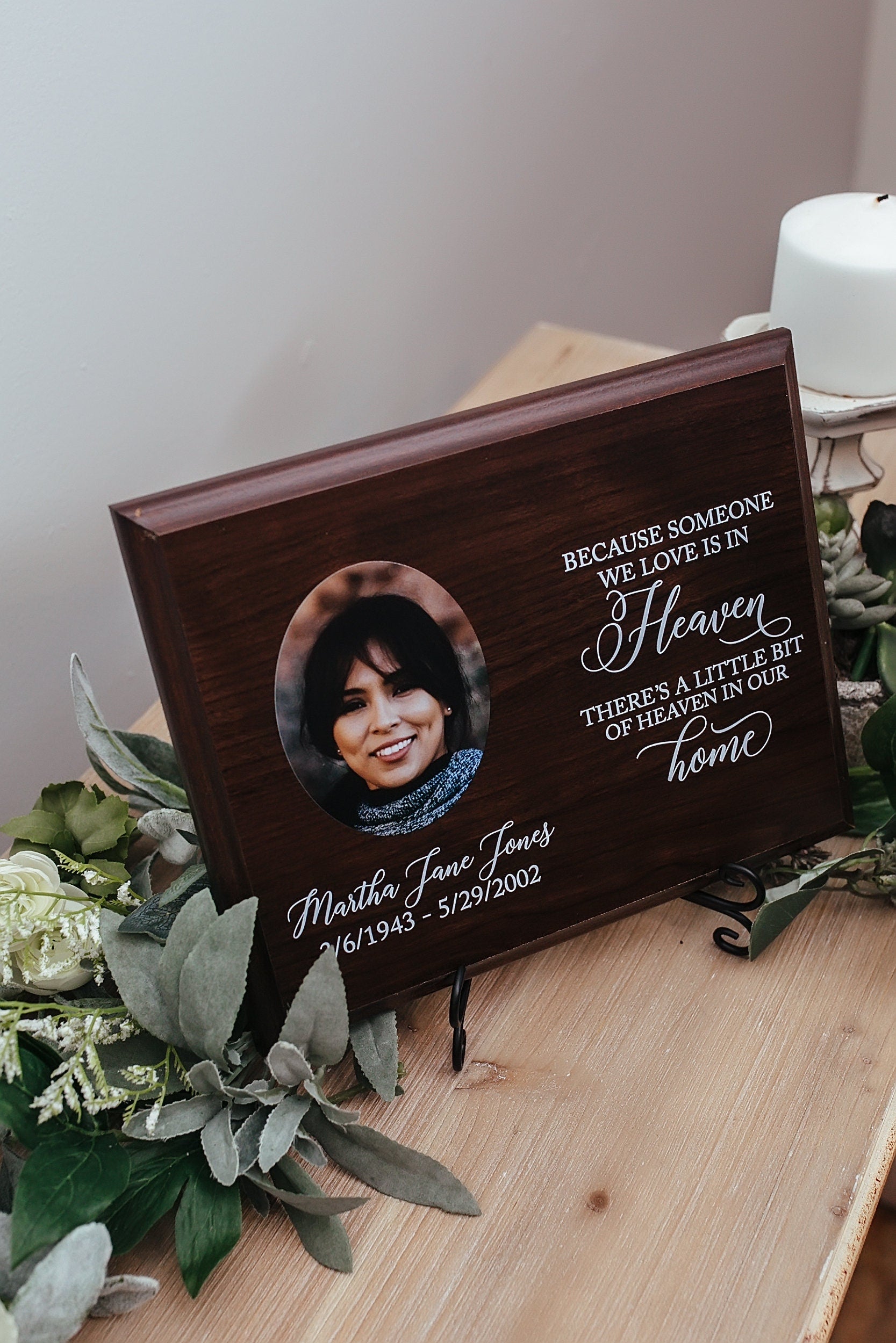 Because Someone We Love Is In Heaven Sympathy Photo Gift Memorial Plaque, Loving Memory Present, Grief, Remembrance Bereavement Condolences