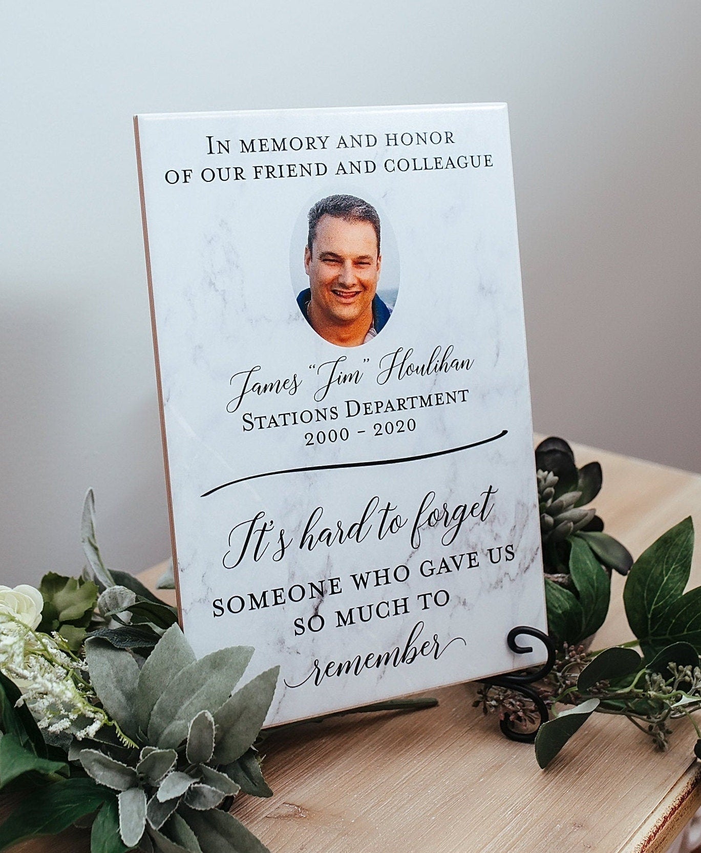 Sympathy Gift With Photo Memorial Plaque, In Loving Memory Gift, Bereavement or Grief Present, Condolences Sign Passed Loved Ones