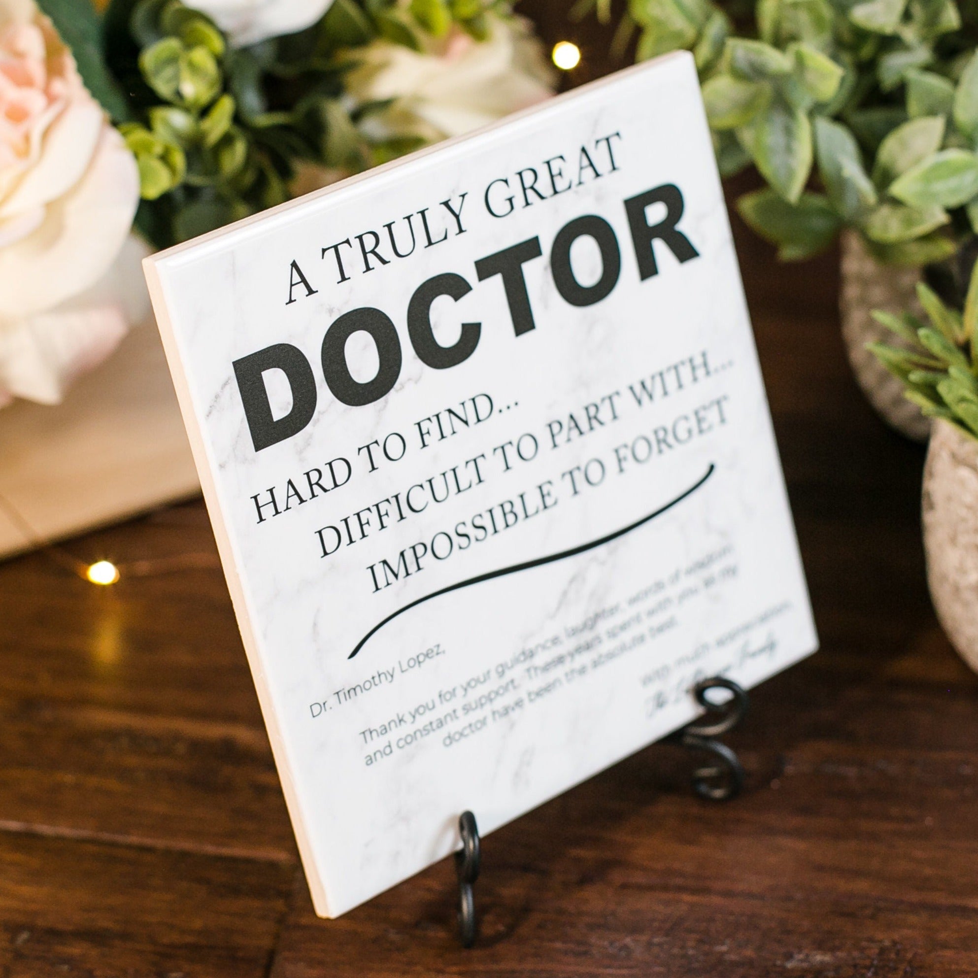 Doctor Thank You MD Appreciation Plaque With Stand, M.D. Recognition Gift, Physician Medical Obgyn, Doctors Day Appreciation DOC-004