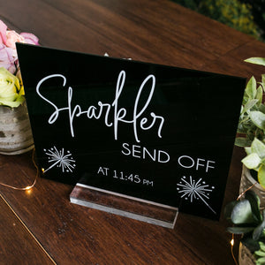 Sparkler Sendoff Light The Way For The Newlyweds Or Mr and Mrs Wedding Exit Clear Glass Look Acrylic Wedding Sign, Send Off, SIG-SSS
