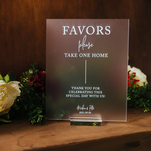 Favors Please Take One Home (with optional personalized names and date) S3-AS27