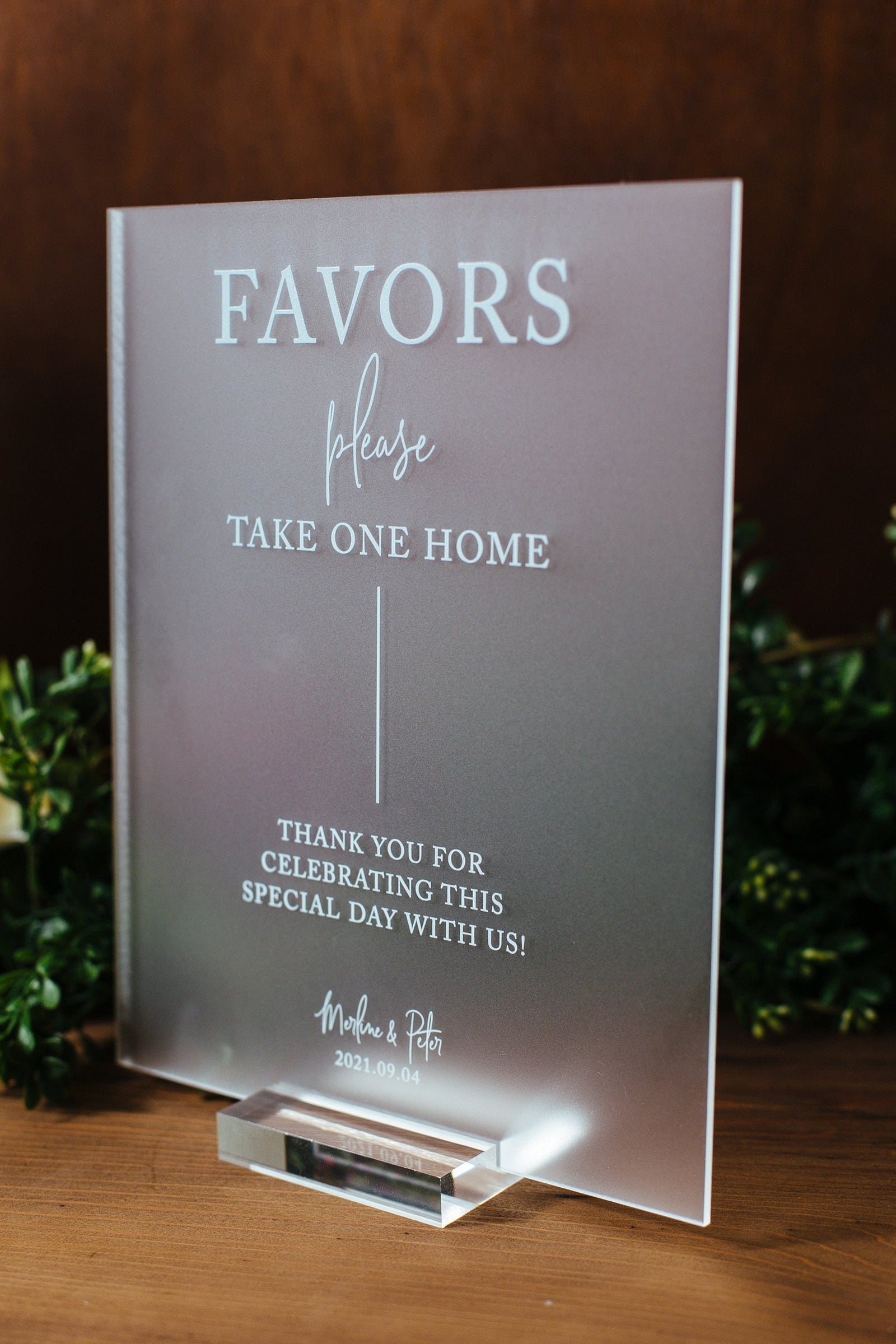 Favors Please Take One Home (with optional personalized names and date) S3-AS27