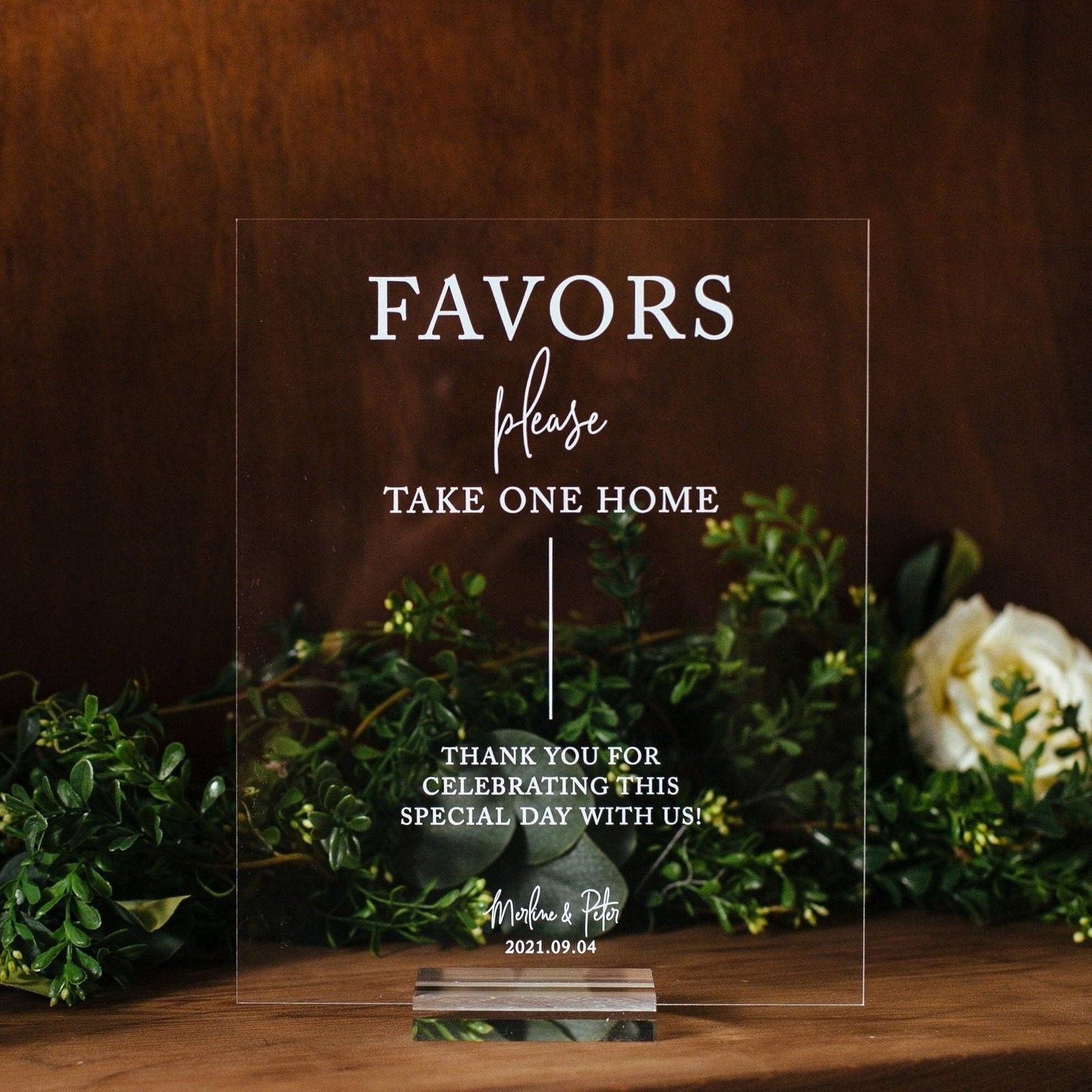 Favors Please Take One Home (with optional personalized names and date) S3-AS27