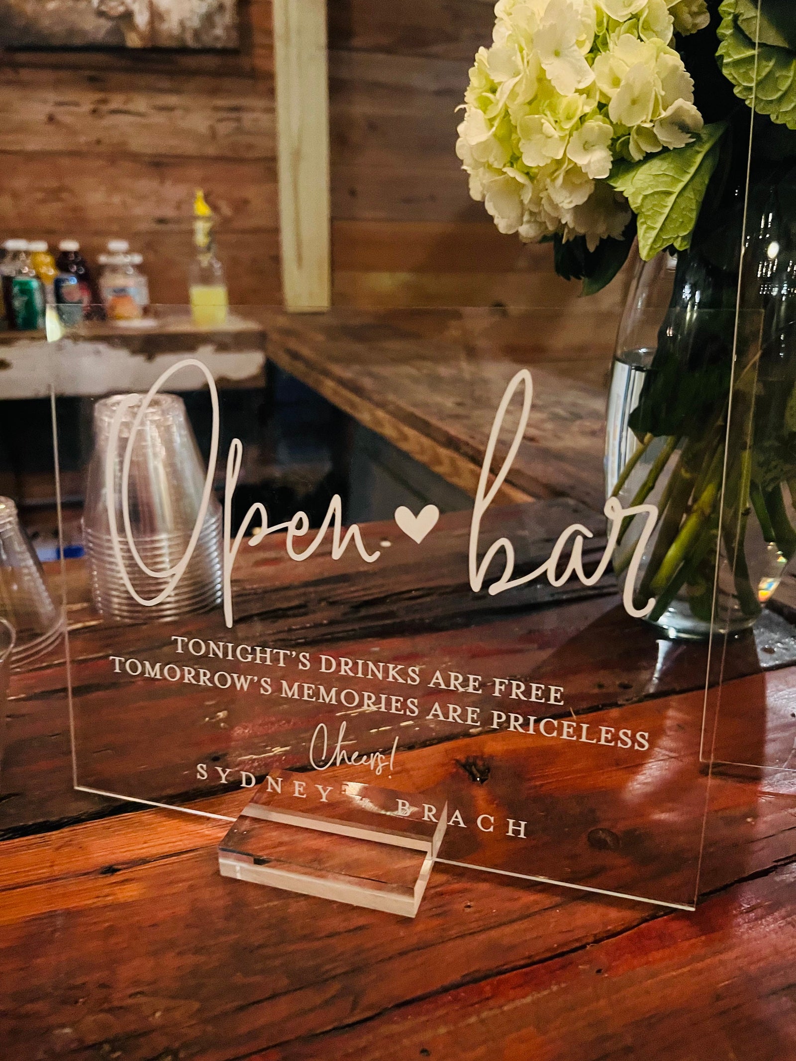 Open Bar Tonight's Drink Free Tomorrow's Memories Priceless S3-AS14