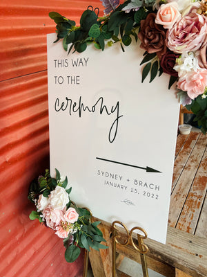 This Way To The Ceremony Directional Clear Glass Look Wedding Acrylic  Sign, Wedding This Way Direction Signage, Minimalist Modern Arrow