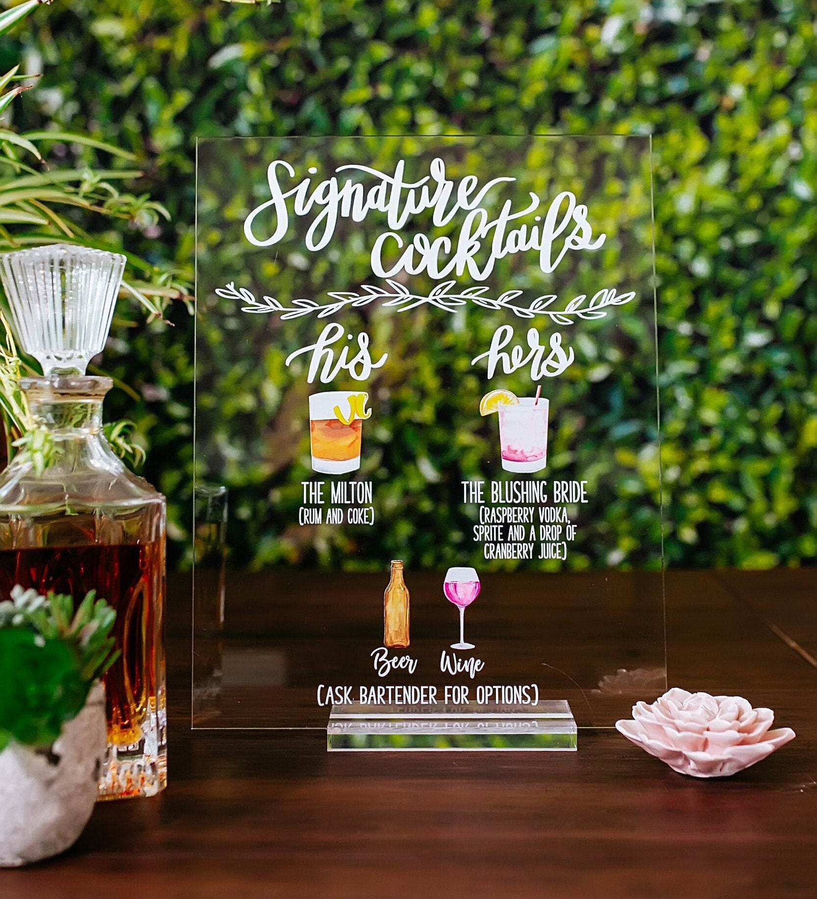 Signature Drink Sign Wedding Bar Menu Sign Wedding Table Bar 