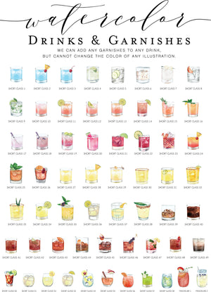 Signature Cocktails Personalized Drink Sign With Colored Backsplash F24-DS1