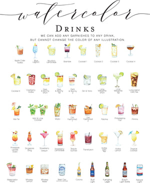 Signature Cocktails Personalized Bar Sign With Drink Icons S3-DS6