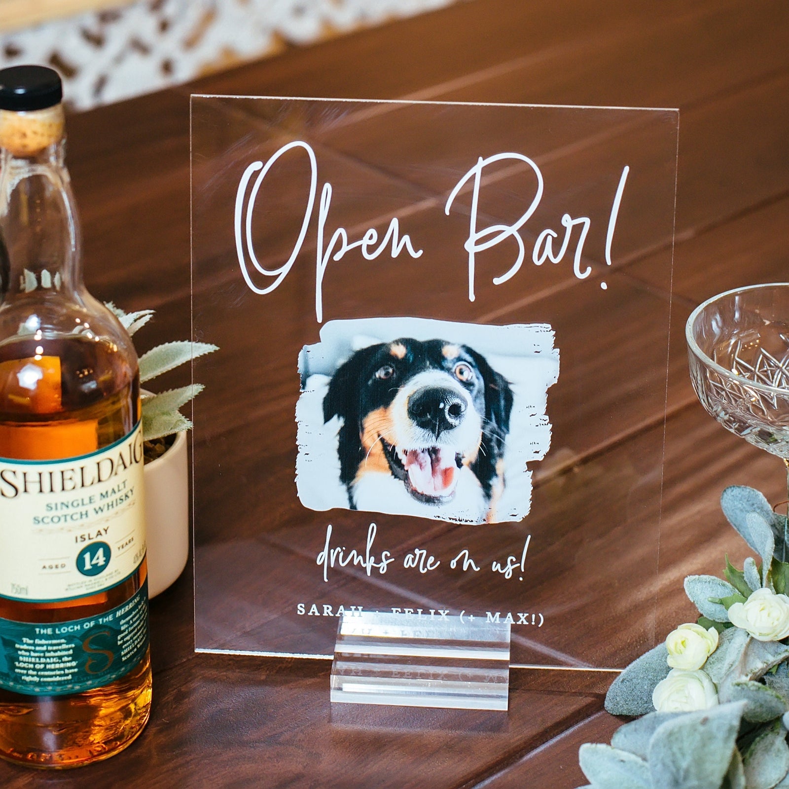 Open Bar! Personalized PET Bar Sign - Use Your Own Photo S3-DS8