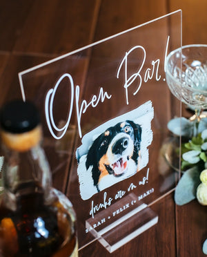 Open Bar! Personalized PET Bar Sign - Use Your Own Photo S3-DS8