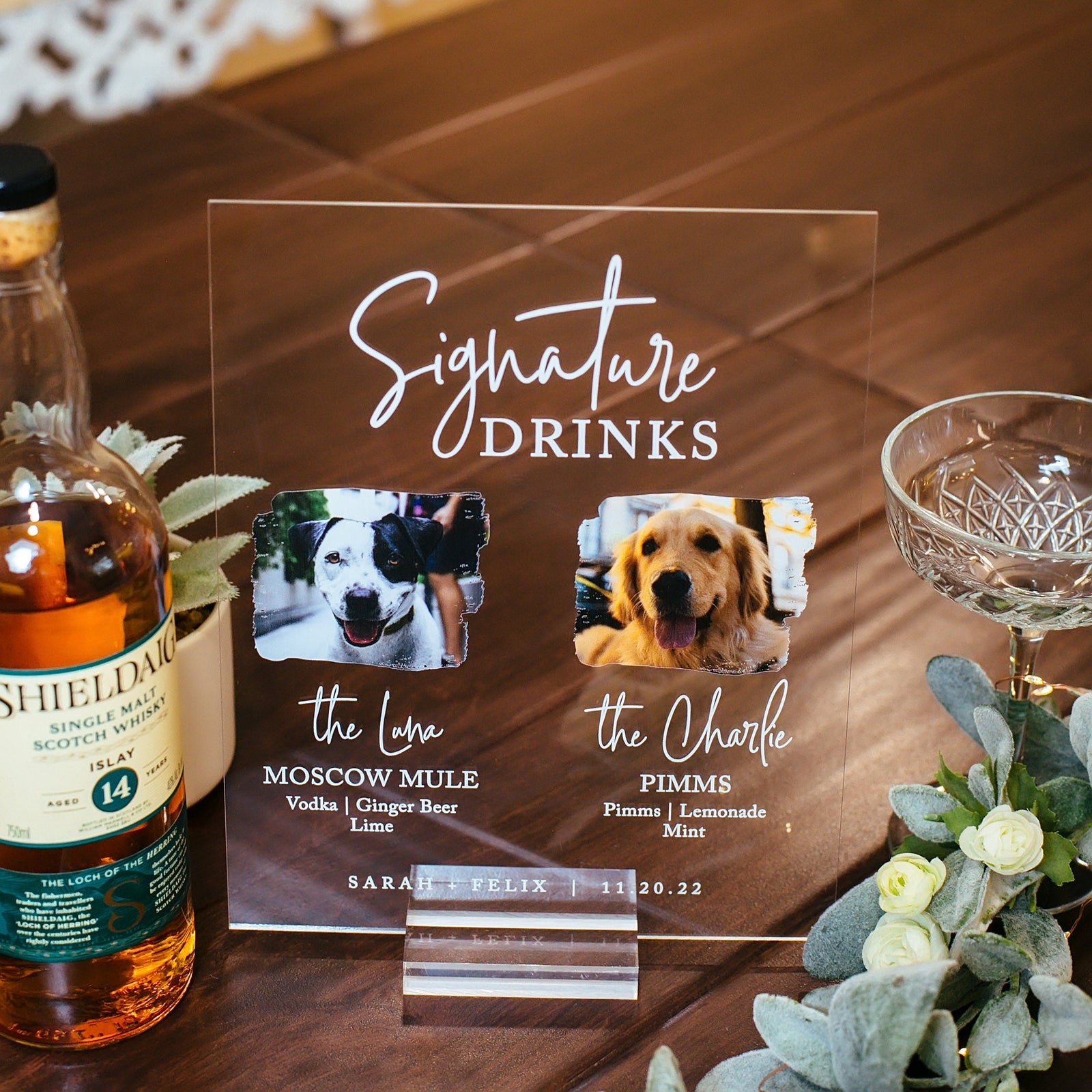 Signature Drinks Personalized PET Bar Sign - Use Your Own Photo S3-DS10