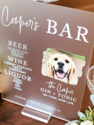 Pet's Name BAR Personalized PET Bar Sign - Use Your Own Photo S3-DS11