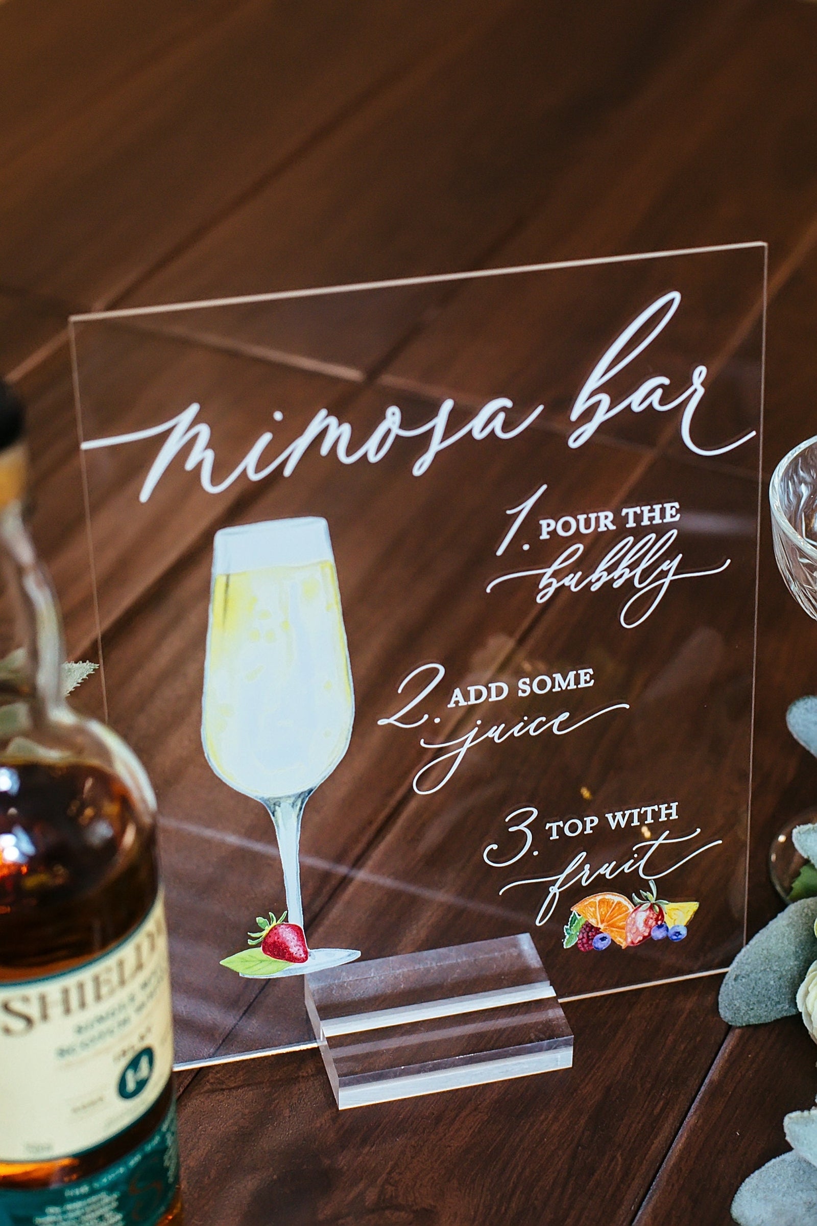 Mimosa Bar Personalized Bar Sign With Drink Icons E4-DS6