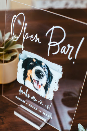 Open Bar! Personalized PET Bar Sign - Use Your Own Photo S3-DS8