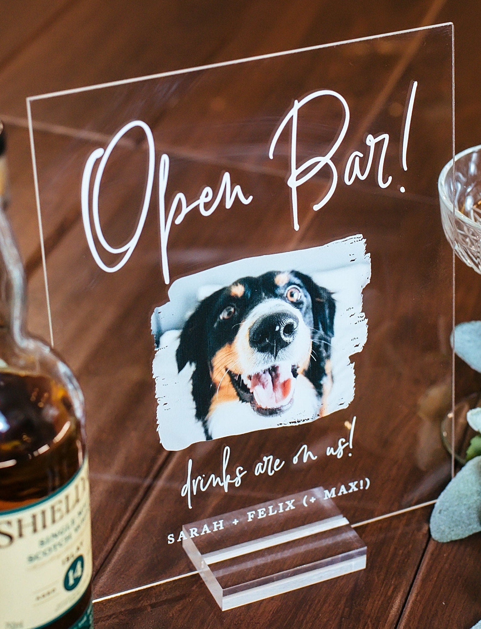Open Bar! Personalized PET Bar Sign - Use Your Own Photo S3-DS8
