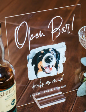 Open Bar! Personalized PET Bar Sign - Use Your Own Photo S3-DS8