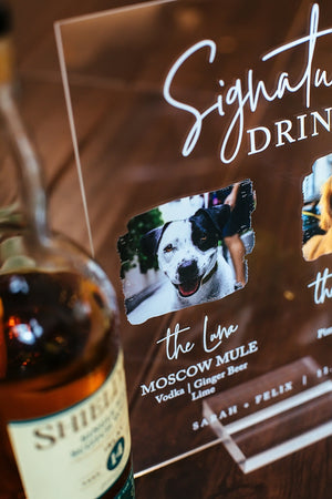 Signature Drinks Personalized PET Bar Sign - Use Your Own Photo S3-DS10