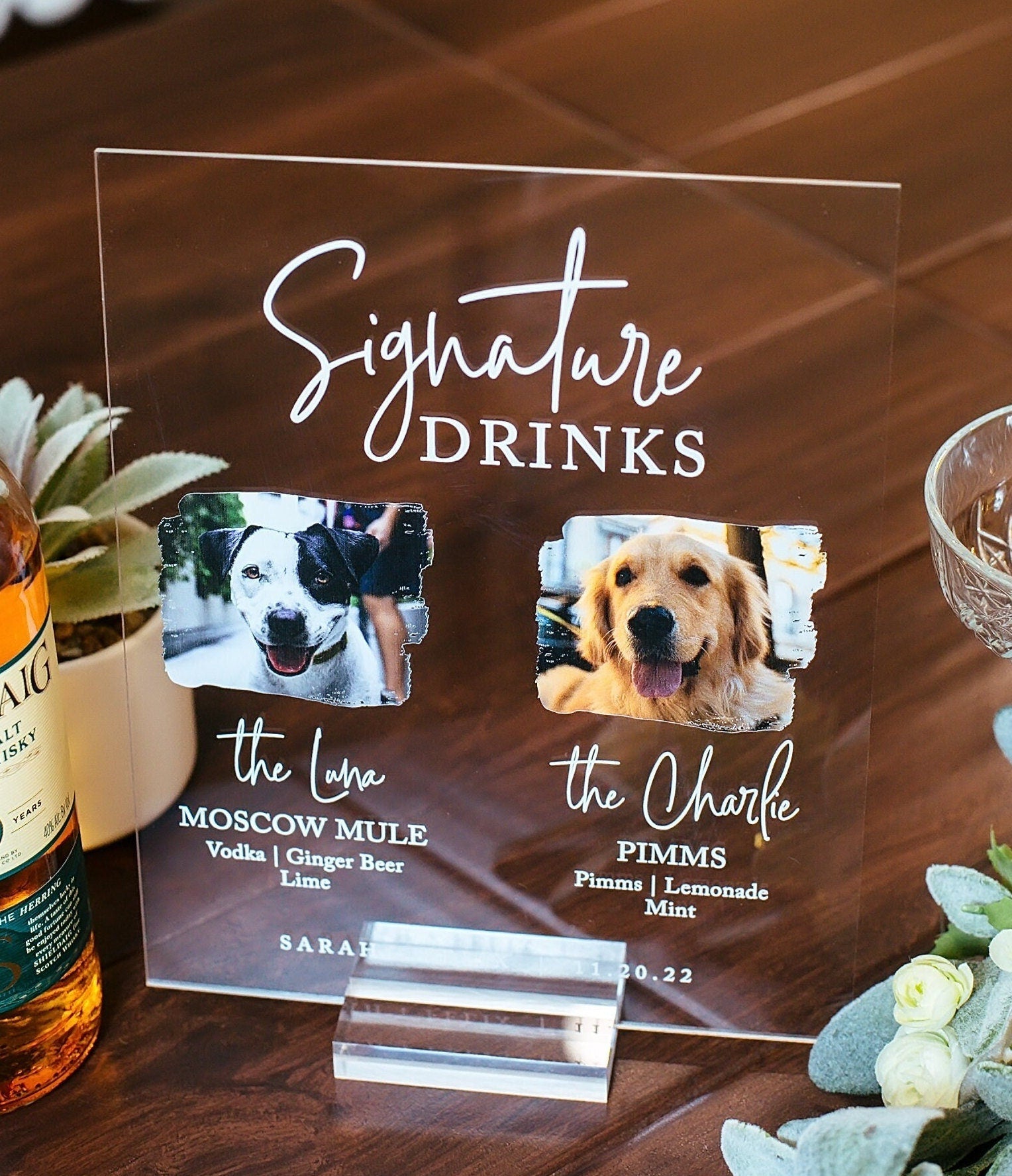 Signature Drinks Personalized PET Bar Sign - Use Your Own Photo S3-DS10