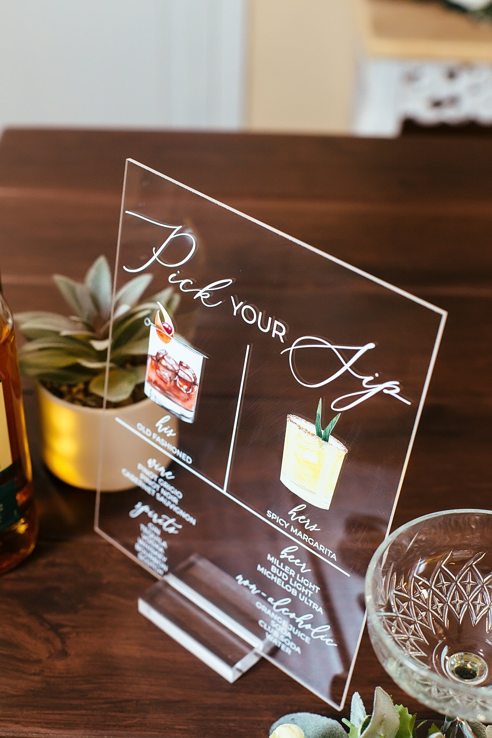 Pick Your Sip Personalized Bar Sign With Drink Icons E4-DS7
