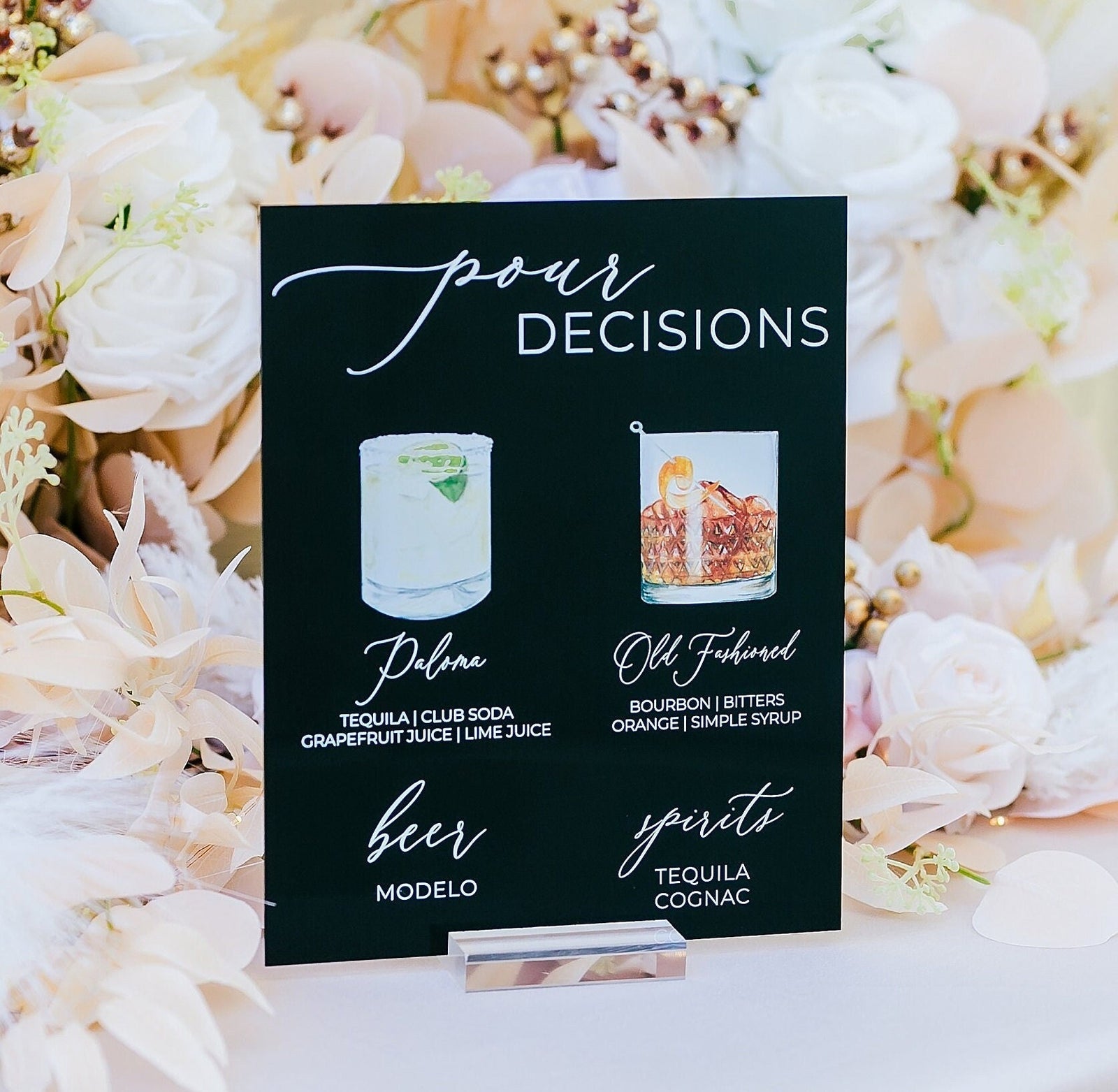 Pour Decision Personalized Bar Sign With Drink Icons E4-DS8