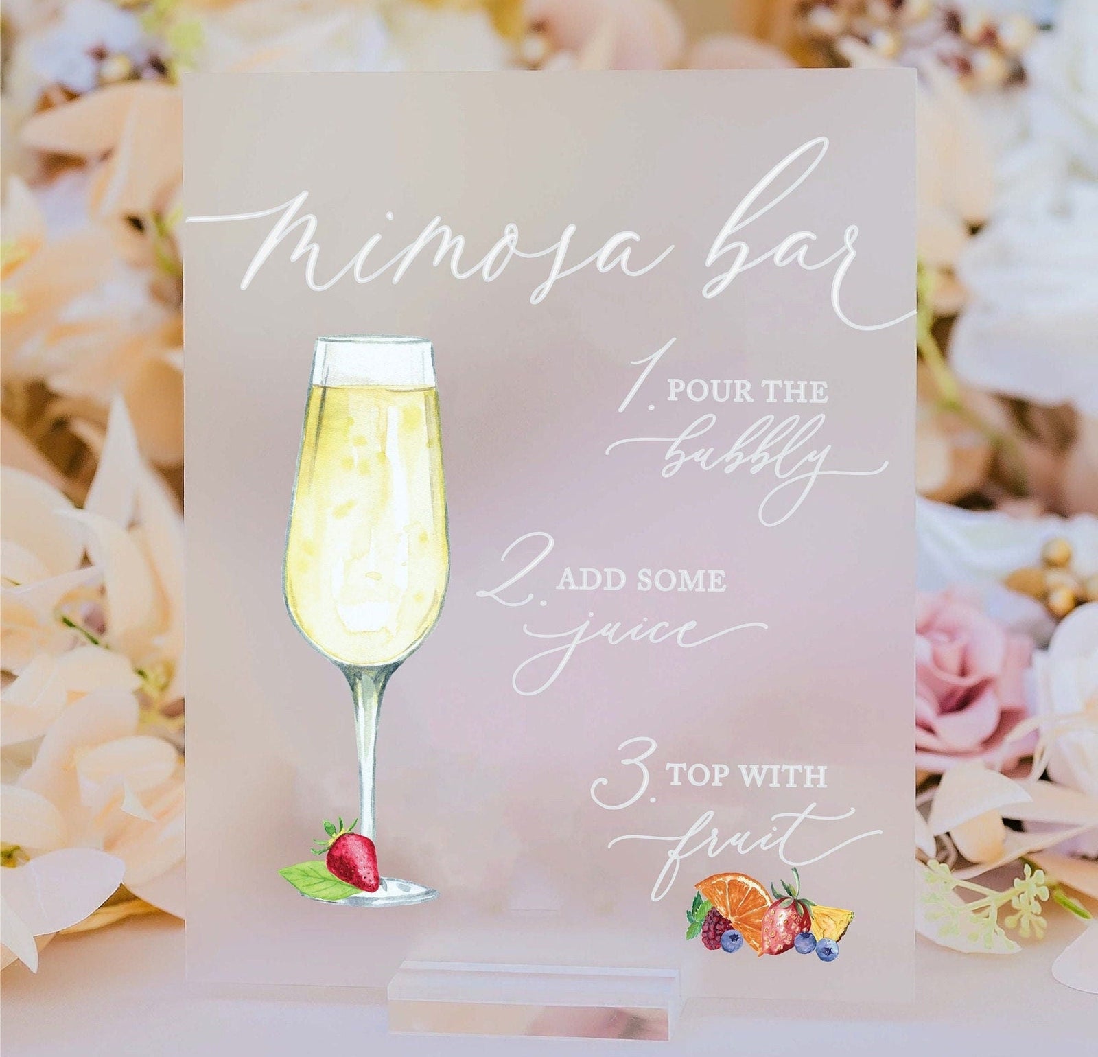 Mimosa Bar Personalized Bar Sign With Drink Icons E4-DS6