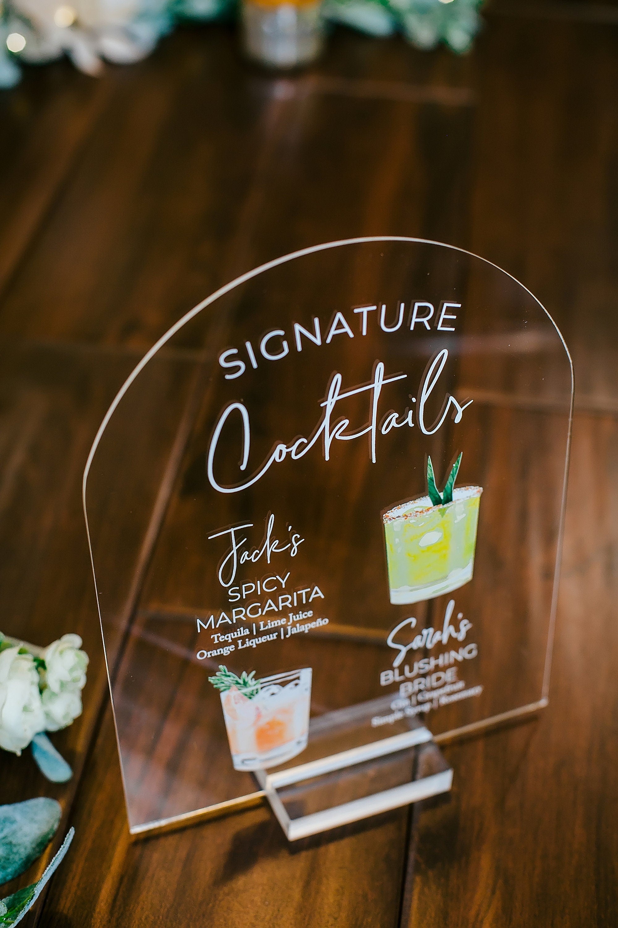 ARCH Signature Cocktails Personalized Bar Sign With Drink Icons S3-DS2