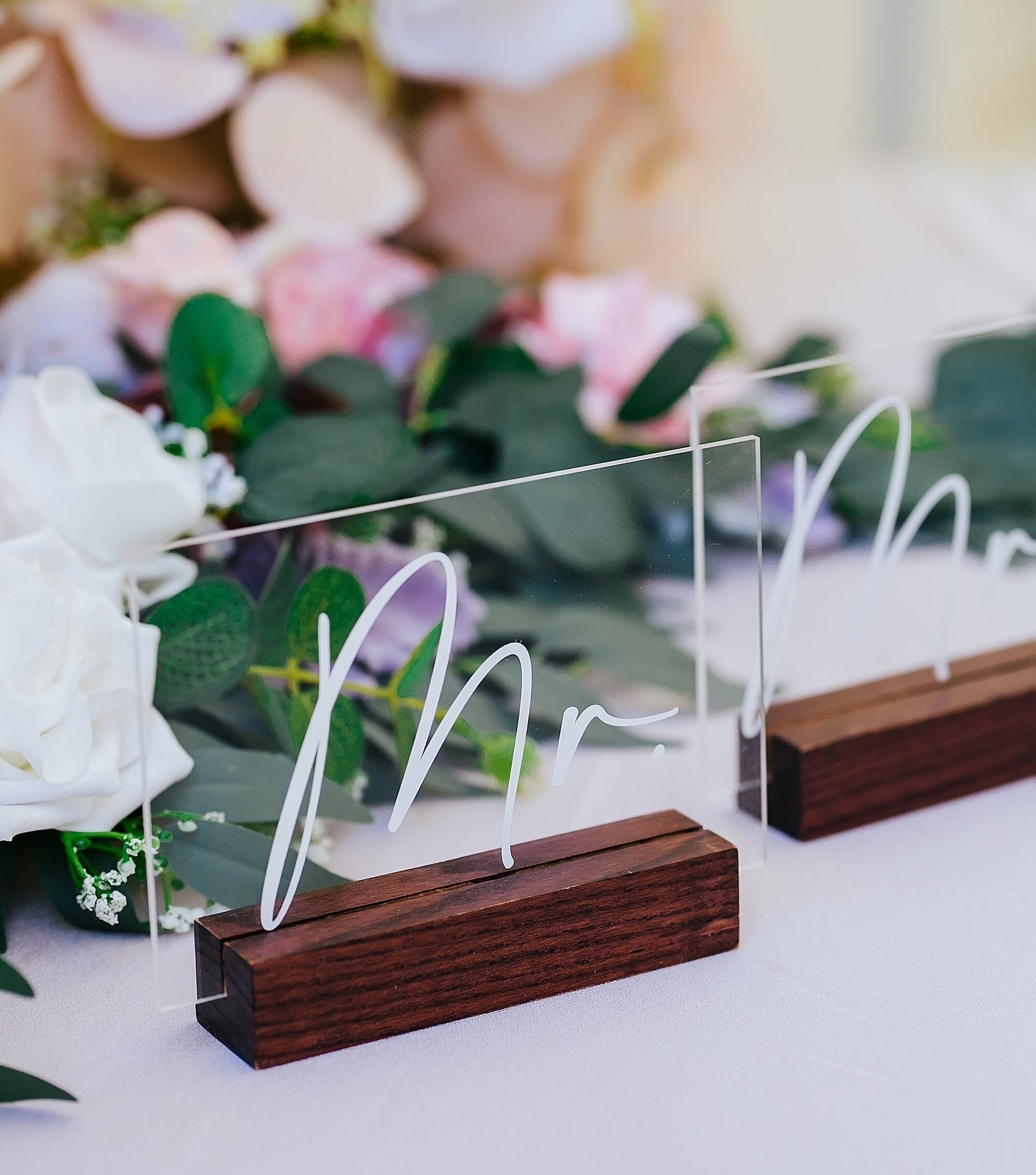 A11-AS5 Set of 2 Mr./Mrs. Bride/Groom His/Hers Table Signs