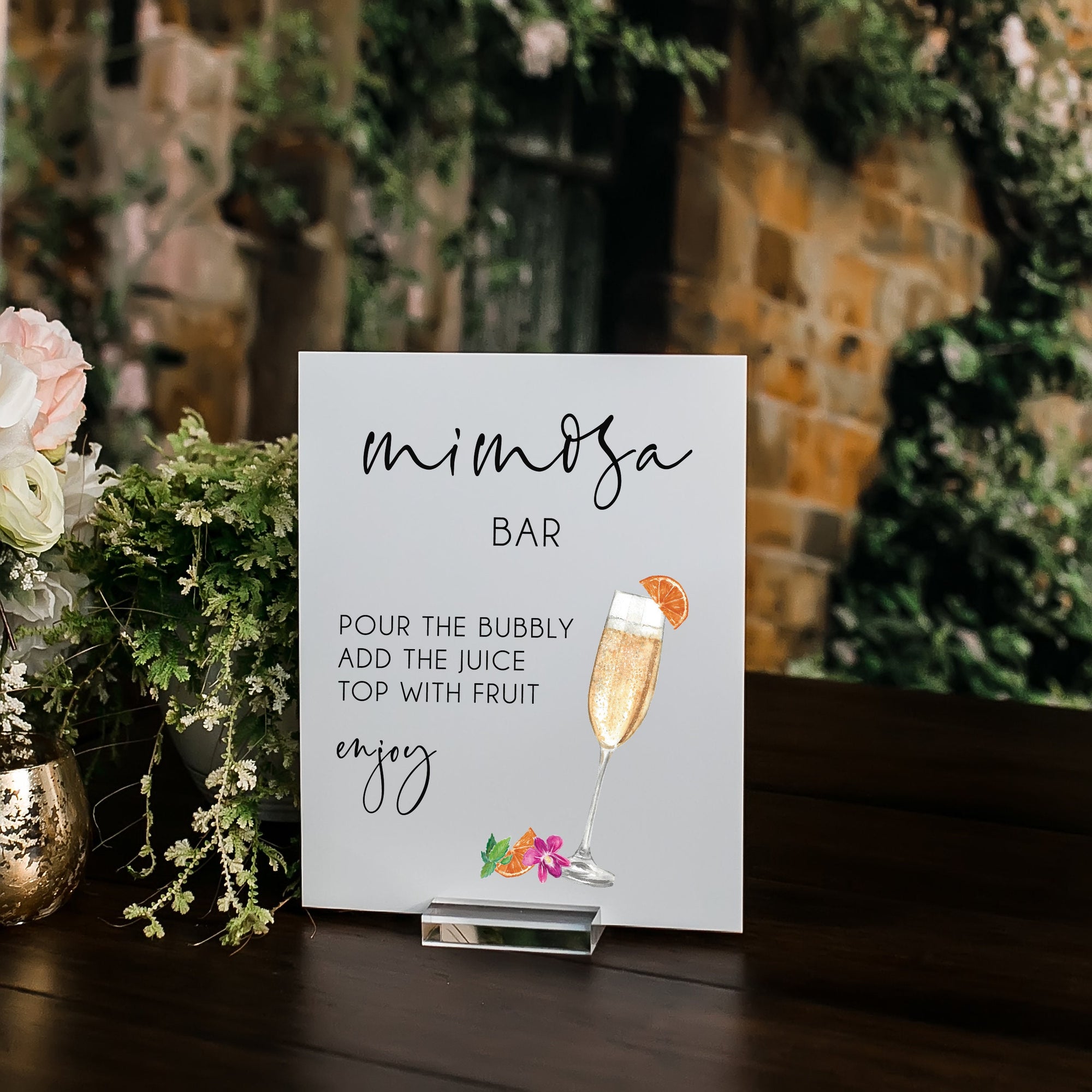 Mimosa Bar Personalized Bar Sign With Drink Icons S1-DS5