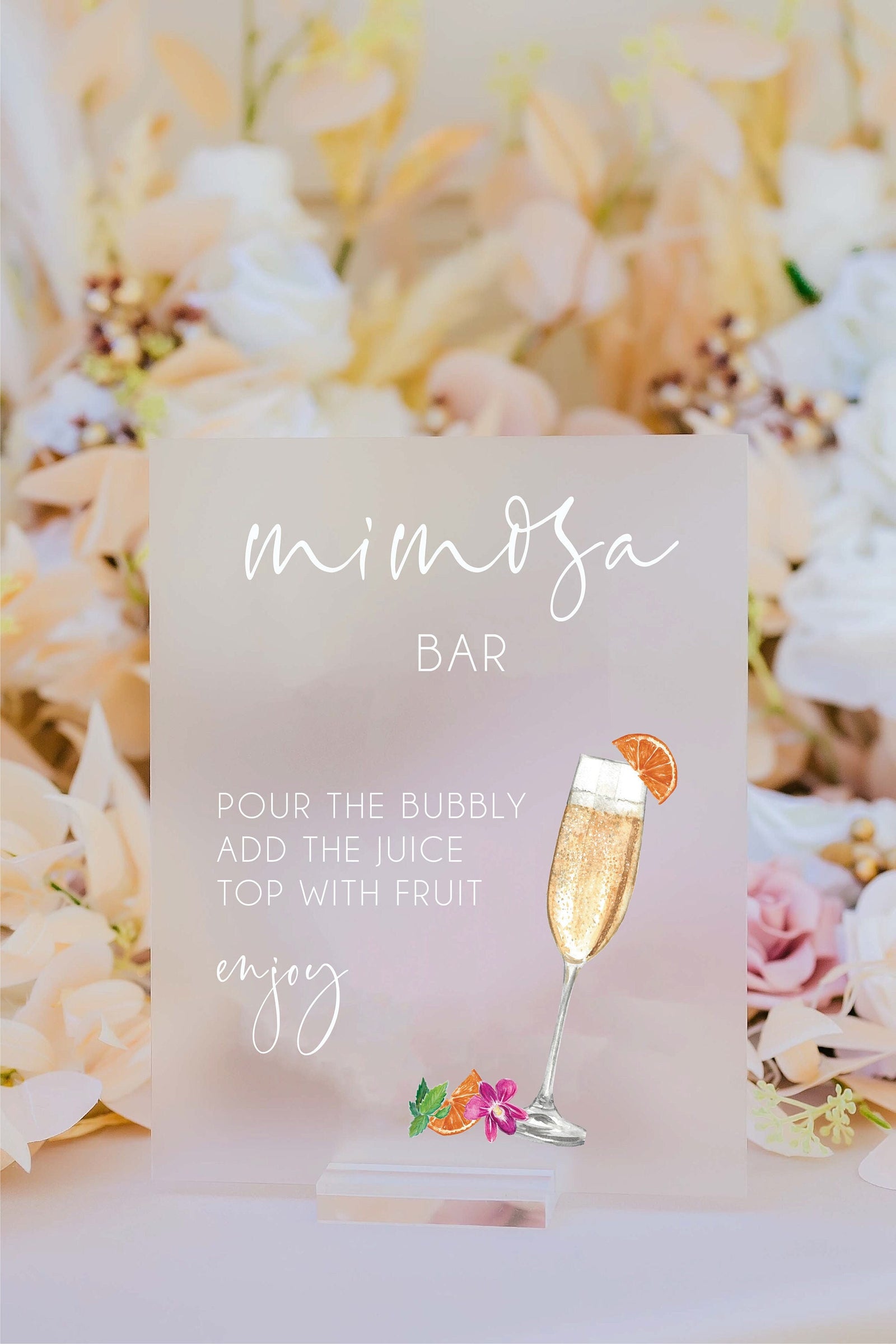 Mimosa Bar Personalized Bar Sign With Drink Icons S1-DS5