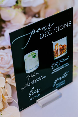 Pour Decision Personalized Bar Sign With Drink Icons E4-DS8