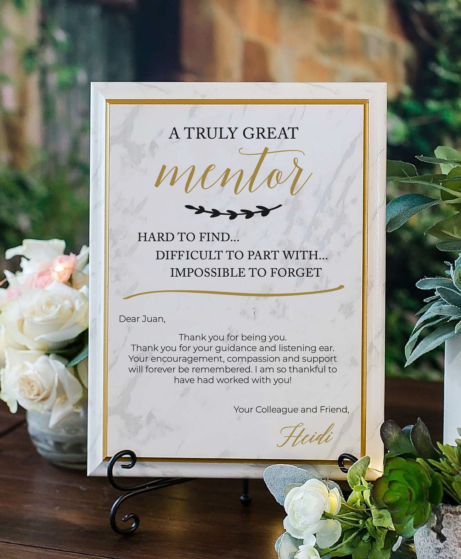 Personalized Mentor Plaque With Stand, Thank You Mentor Sign, Custom Boss Appreciation For Retirement Teacher Counselor Coach Adviser AD-MN1