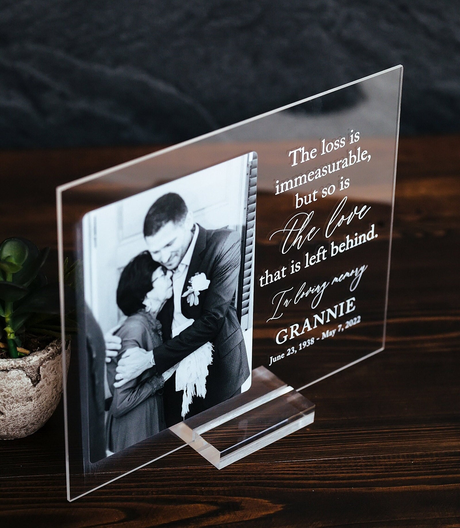 Sympathy Gift With Photo Memorial Plaque, In Loving Memory Present, Grief, Remembrance, Bereavement, Condolences Sign Passed Loved Ones