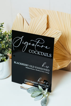 Signature Cocktails Personalized Bar Sign M9-DS1