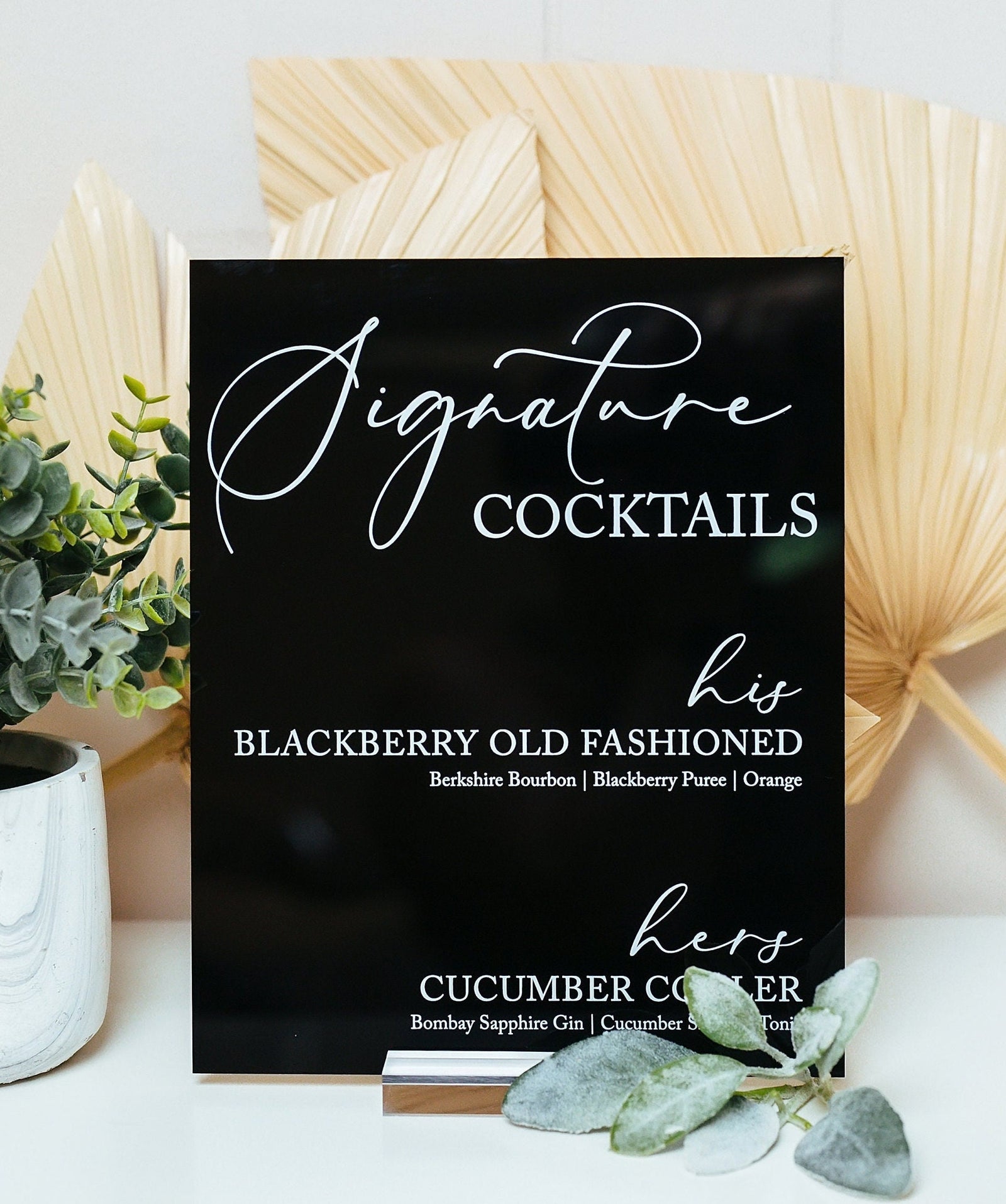 Signature Cocktails Personalized Bar Sign M9-DS1